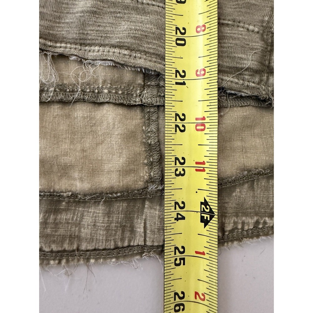 NWT PILCRO Women's army Green Ragged Long sleeve Shirt Size S *Tiny Hole* - Picture 6 of 15